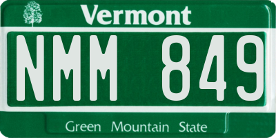 VT license plate NMM849