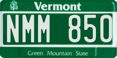 VT license plate NMM850