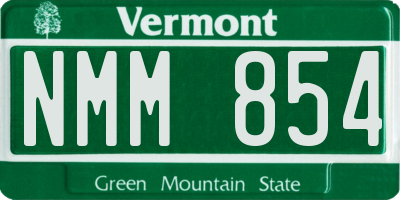 VT license plate NMM854