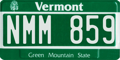 VT license plate NMM859