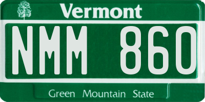 VT license plate NMM860