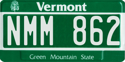 VT license plate NMM862