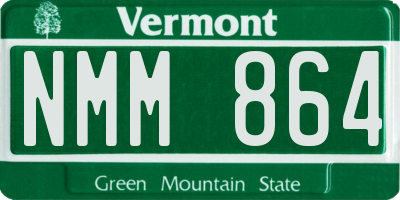 VT license plate NMM864