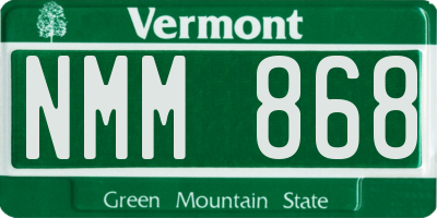 VT license plate NMM868