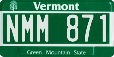 VT license plate NMM871
