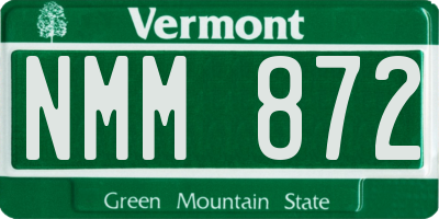 VT license plate NMM872