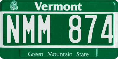VT license plate NMM874