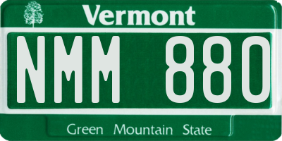 VT license plate NMM880