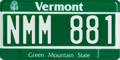 VT license plate NMM881