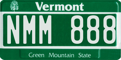 VT license plate NMM888
