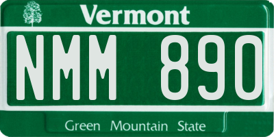 VT license plate NMM890