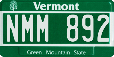 VT license plate NMM892