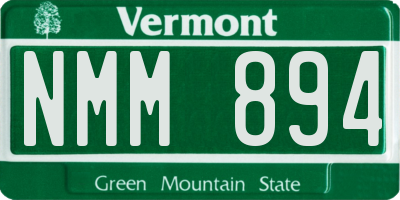 VT license plate NMM894