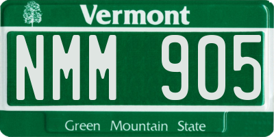 VT license plate NMM905