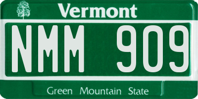 VT license plate NMM909