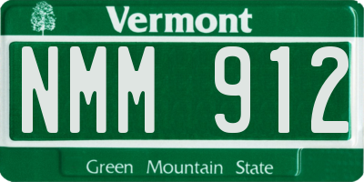 VT license plate NMM912