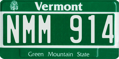 VT license plate NMM914