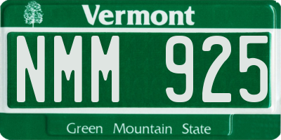 VT license plate NMM925
