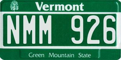 VT license plate NMM926