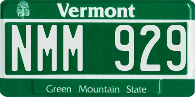 VT license plate NMM929