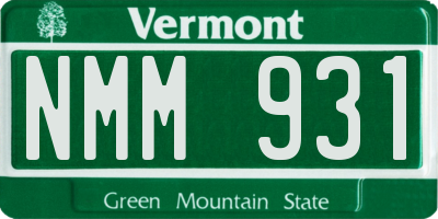 VT license plate NMM931