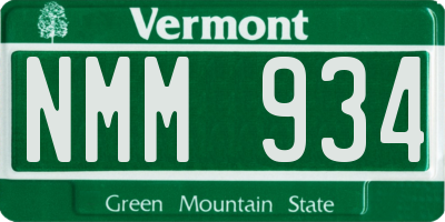 VT license plate NMM934