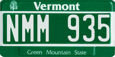 VT license plate NMM935