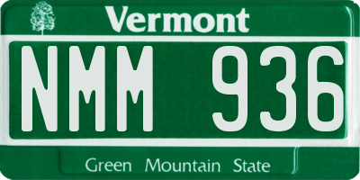 VT license plate NMM936