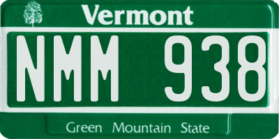 VT license plate NMM938