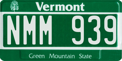 VT license plate NMM939