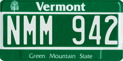 VT license plate NMM942