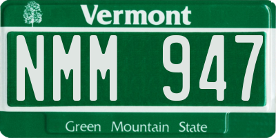 VT license plate NMM947