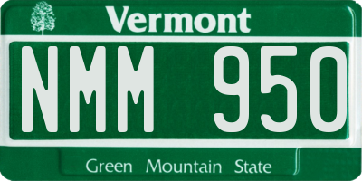 VT license plate NMM950