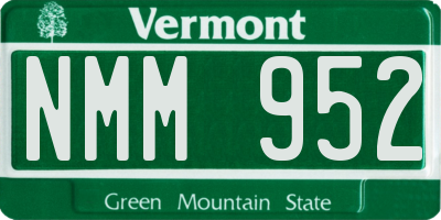 VT license plate NMM952
