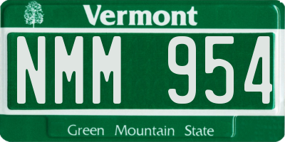 VT license plate NMM954