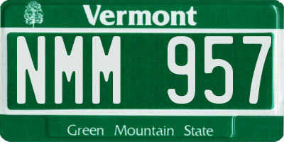VT license plate NMM957