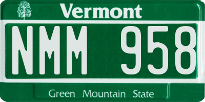 VT license plate NMM958