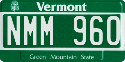 VT license plate NMM960