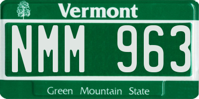 VT license plate NMM963