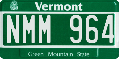 VT license plate NMM964