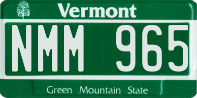 VT license plate NMM965