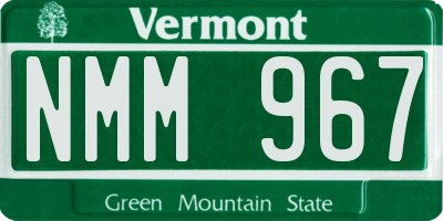 VT license plate NMM967