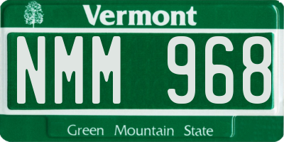 VT license plate NMM968
