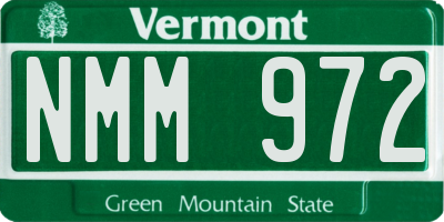 VT license plate NMM972