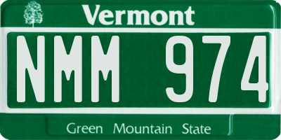 VT license plate NMM974