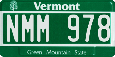 VT license plate NMM978
