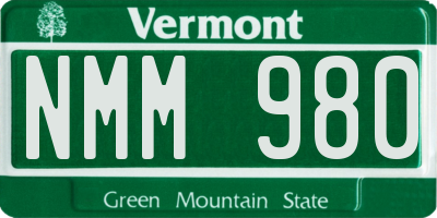 VT license plate NMM980