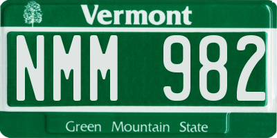 VT license plate NMM982