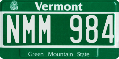 VT license plate NMM984