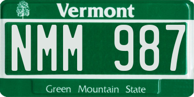 VT license plate NMM987